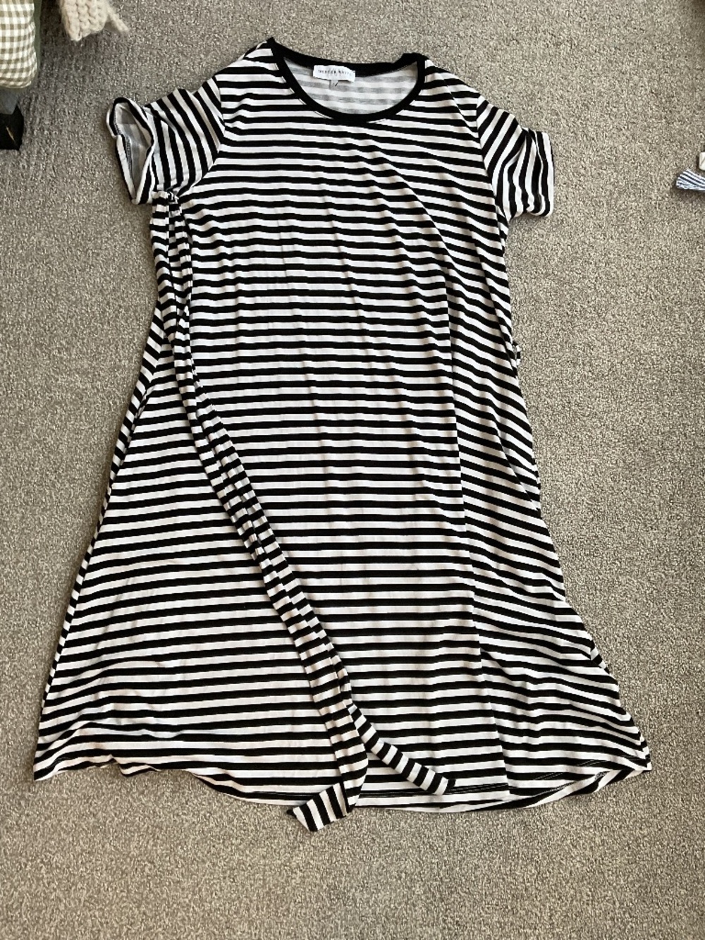 Merrick White Anywhere Dress, black/white stripe, size large